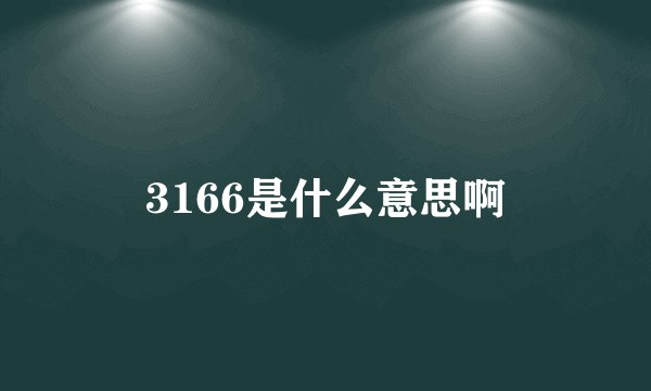 3166是什么意思啊