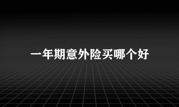 一年期意外险买哪个好