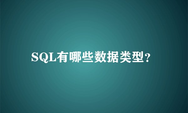 SQL有哪些数据类型？