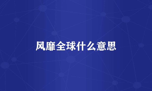 风靡全球什么意思