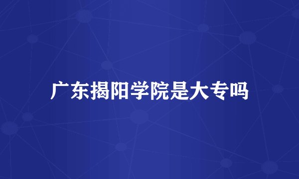 广东揭阳学院是大专吗