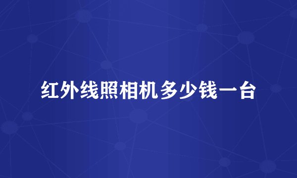 红外线照相机多少钱一台