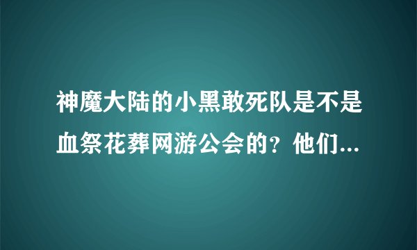 神魔大陆的小黑敢死队是不是血祭花葬网游公会的？他们歪歪是不是3903？是的话请告诉我