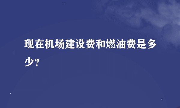 现在机场建设费和燃油费是多少？