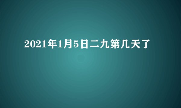 2021年1月5日二九第几天了