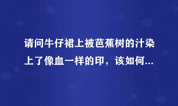 请问牛仔裙上被芭蕉树的汁染上了像血一样的印，该如何清洗，谢谢大神指点