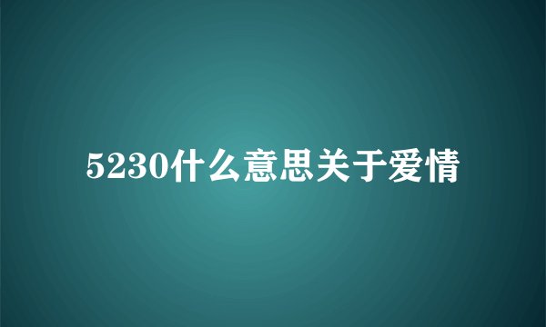 5230什么意思关于爱情