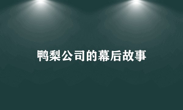 鸭梨公司的幕后故事