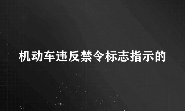 机动车违反禁令标志指示的