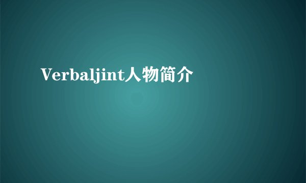 Verbaljint人物简介
