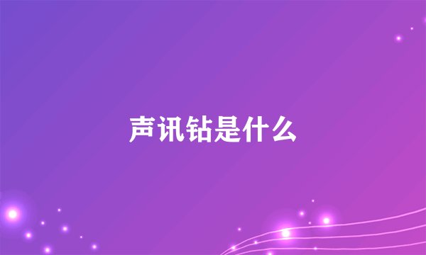 声讯钻是什么