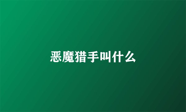 恶魔猎手叫什么