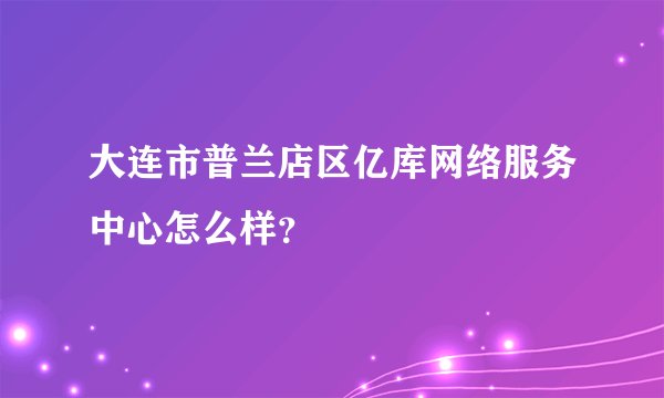 大连市普兰店区亿库网络服务中心怎么样？