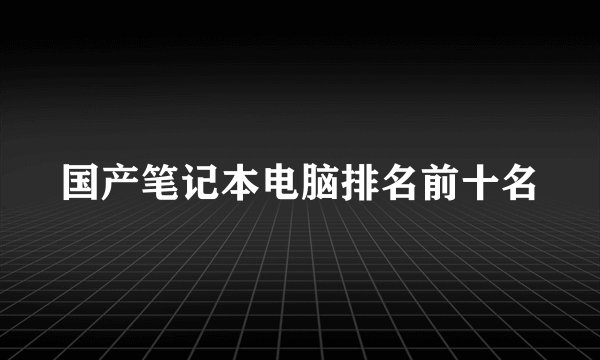 国产笔记本电脑排名前十名
