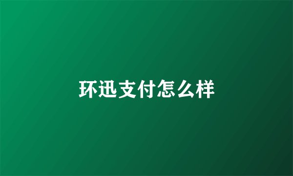 环迅支付怎么样