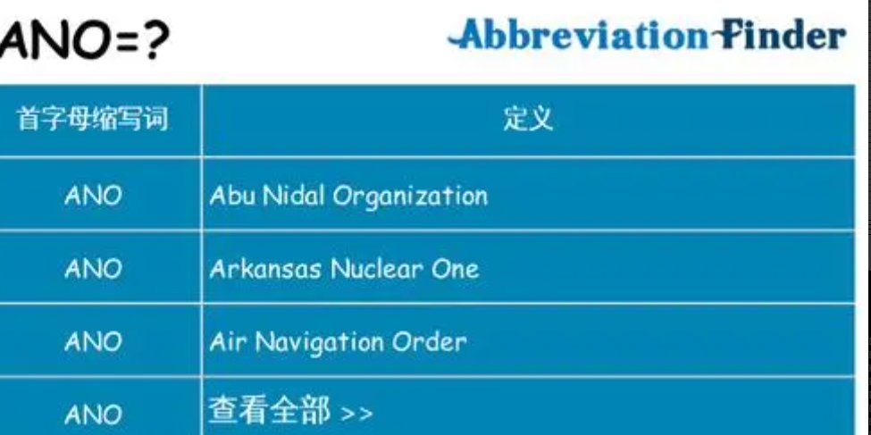 ano是什么的缩写
