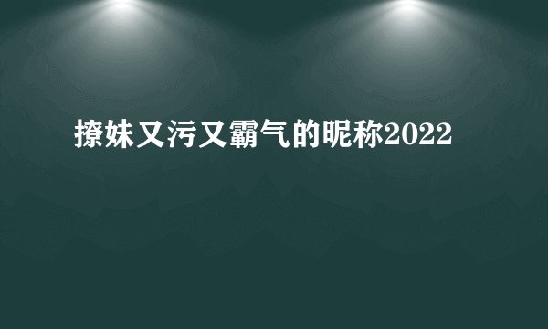 撩妹又污又霸气的昵称2022