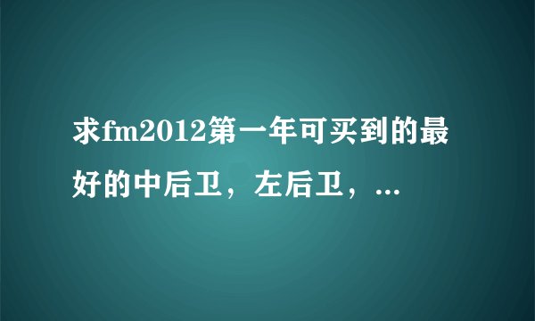 求fm2012第一年可买到的最好的中后卫，左后卫，右后卫；我用曼城，同时致力于本土化，请给出一个英格