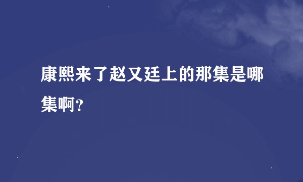 康熙来了赵又廷上的那集是哪集啊？