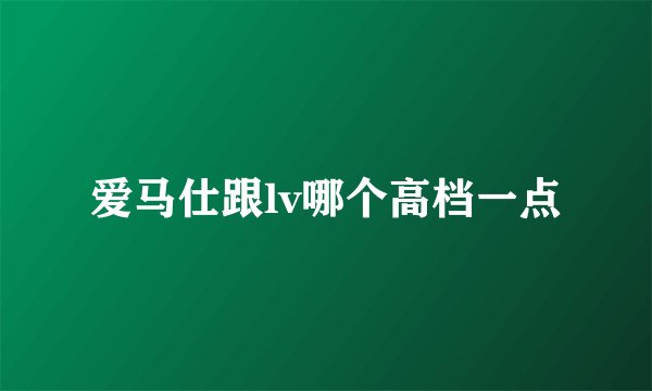 爱马仕跟lv哪个高档一点