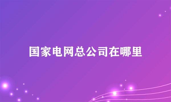 国家电网总公司在哪里