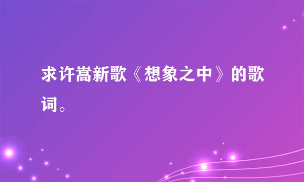 求许嵩新歌《想象之中》的歌词。