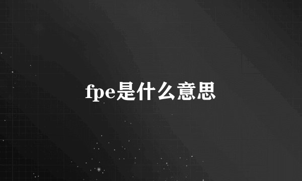 fpe是什么意思