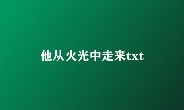他从火光中走来txt