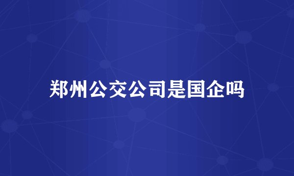 郑州公交公司是国企吗
