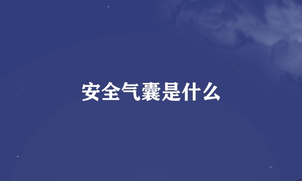 安全气囊是什么