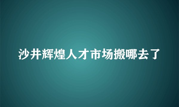 沙井辉煌人才市场搬哪去了