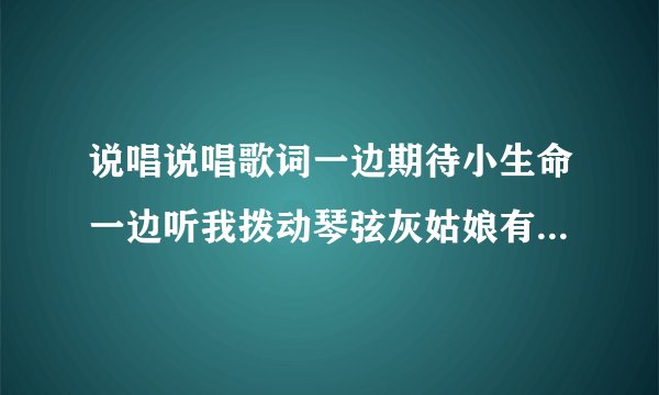说唱说唱歌词一边期待小生命一边听我拨动琴弦灰姑娘有一场华丽的舞会