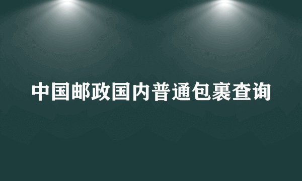 中国邮政国内普通包裹查询