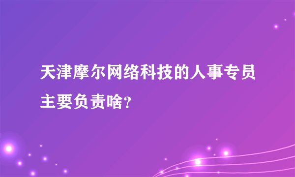 天津摩尔网络科技的人事专员主要负责啥？