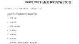 深圳市坪山区有哪些初中?