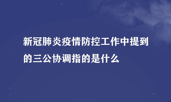 新冠肺炎疫情防控工作中提到的三公协调指的是什么
