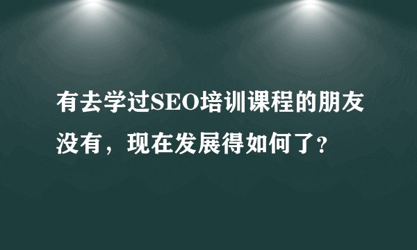 有去学过SEO培训课程的朋友没有，现在发展得如何了？