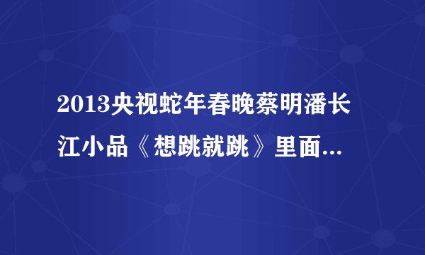 2013央视蛇年春晚蔡明潘长江小品《想跳就跳》里面的歌曲叫什么名字