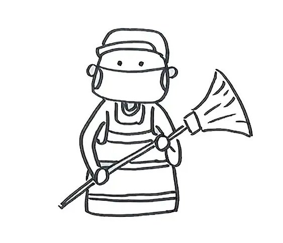 清洁工怎么画全身简笔画