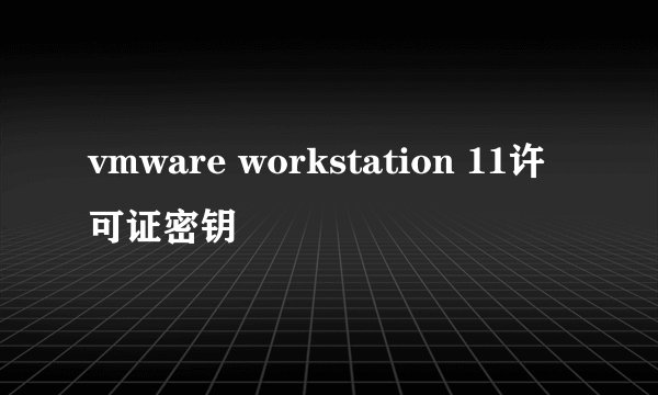 vmware workstation 11许可证密钥