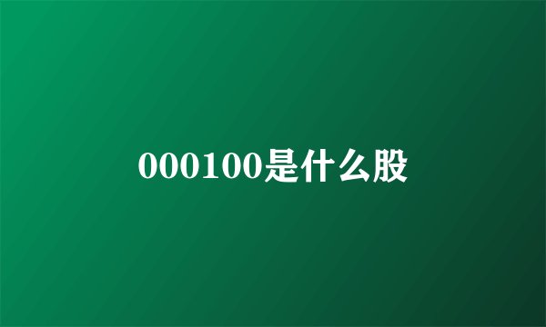 000100是什么股