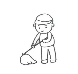 清洁工怎么画全身简笔画