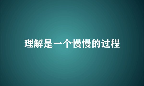 理解是一个慢慢的过程
