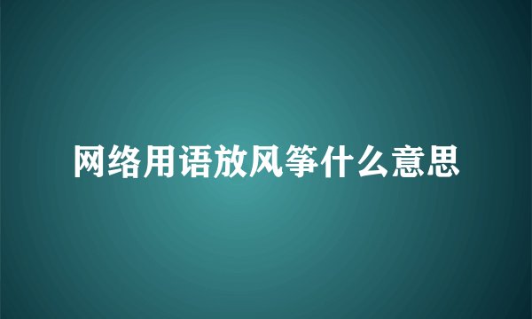 网络用语放风筝什么意思
