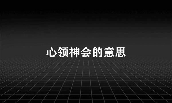心领神会的意思