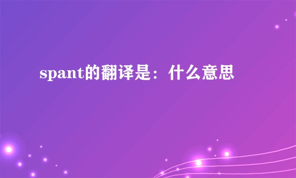 spant的翻译是：什么意思