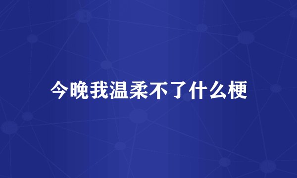 今晚我温柔不了什么梗