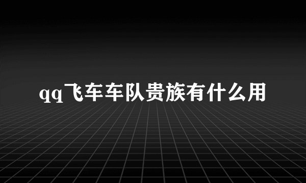 qq飞车车队贵族有什么用