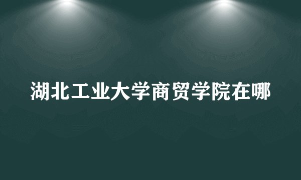 湖北工业大学商贸学院在哪