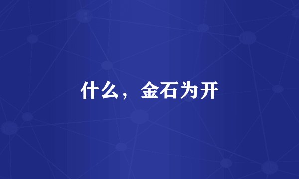 什么，金石为开